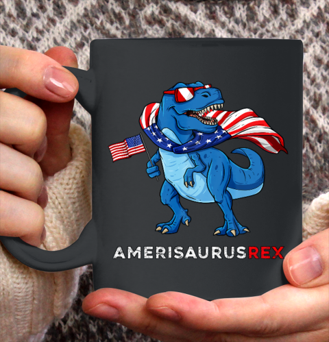 4th Of July Amerisaurus T Rex Dinosaur Boys Kids Teens Ceramic Mug 11oz