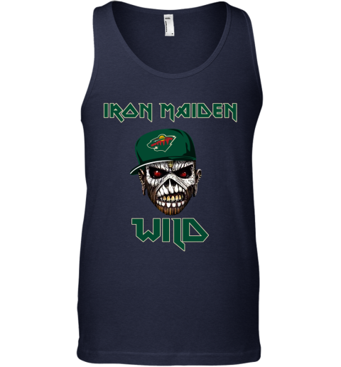 NHL Minnesota Wild Iron Maiden Rock Band Music Hockey Sports m4xuF1JqXrm unisex tank 17 95 151514 front navy