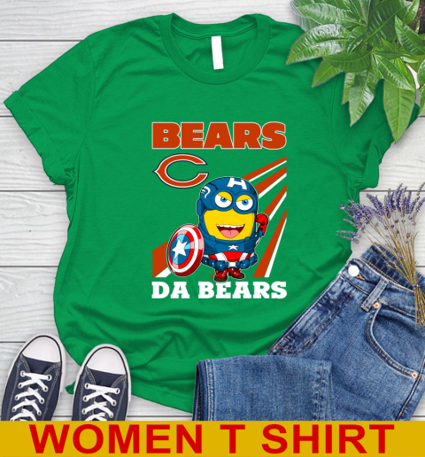 NFL Football Chicago Bears Captain America Marvel Avengers Minion Shirt Women's T-Shirt 7