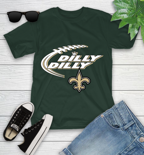 NFL New Orleans Saints Dilly Dilly Football Sports Youth T-Shirt 5