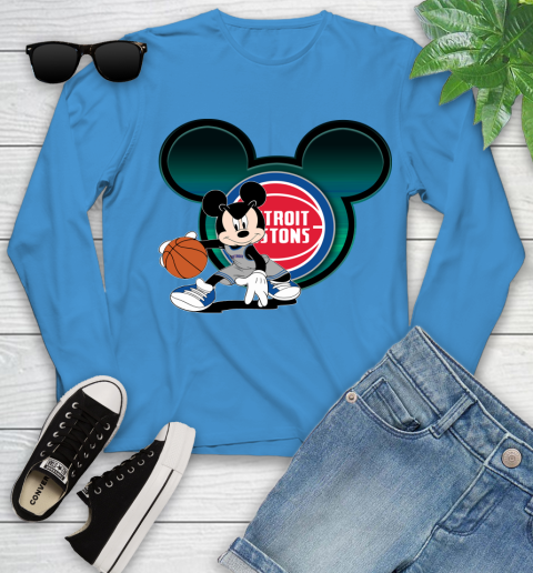 NBA Detroit Pistons Mickey Mouse Disney Basketball Youth Long Sleeve 7