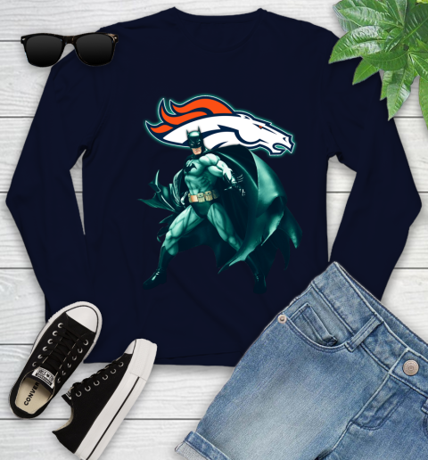NFL Batman Football Sports Denver Broncos Youth Long Sleeve 3