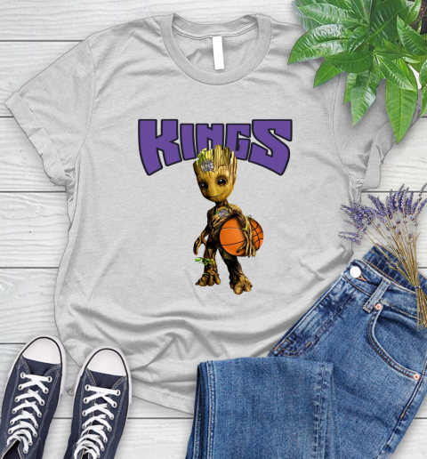 Sacramento Kings NBA Basketball Groot Marvel Guardians Of The Galaxy Women's T-Shirt