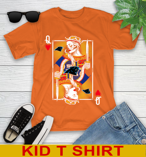 NFL Football Carolina Panthers The Queen Of Hearts Card Shirt Youth T-Shirt 8