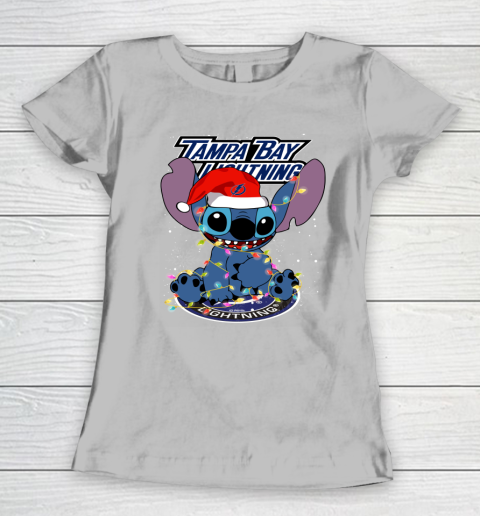 Tampa Bay Lightning NHL Hockey noel stitch Christmas Women's T-Shirt 3