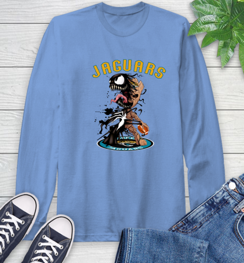 NFL Jacksonville Jaguars Football Venom Groot Guardians Of The Galaxy Long Sleeve T-Shirt 11