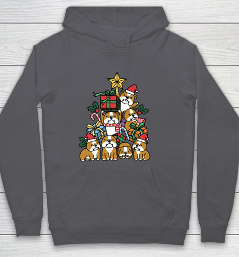 Christmas Tree English Bulldog Dog Hoodie 4