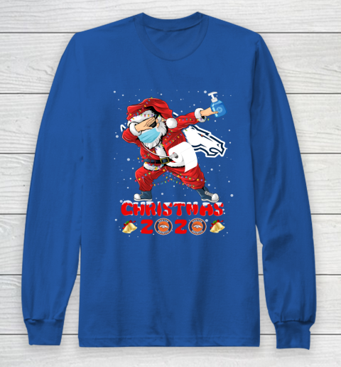 Denver Broncos Funny Santa Claus Dabbing Christmas 2020 NFL Long Sleeve T-Shirt 6