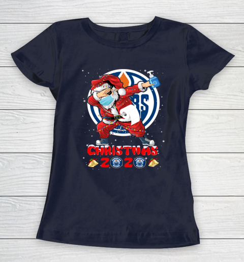 Edmonton Oilers Funny Santa Claus Dabbing Christmas 2020 NHL Women's T-Shirt 2