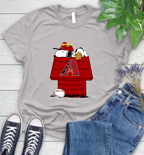 MLB Arizona Diamondbacks Snoopy Woodstock The Peanuts Movie Baseball T Shirt Women's T-Shirt 10