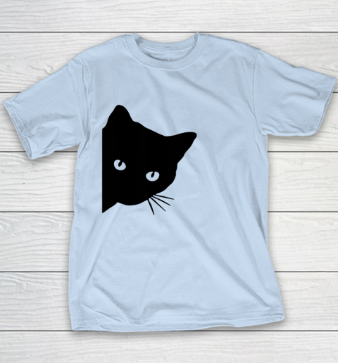Black Cat Face Watching Funny Cat Halloween Gifts Cat Lovers T Shirt.QZSPTYUYC4 Youth T-Shirt 4