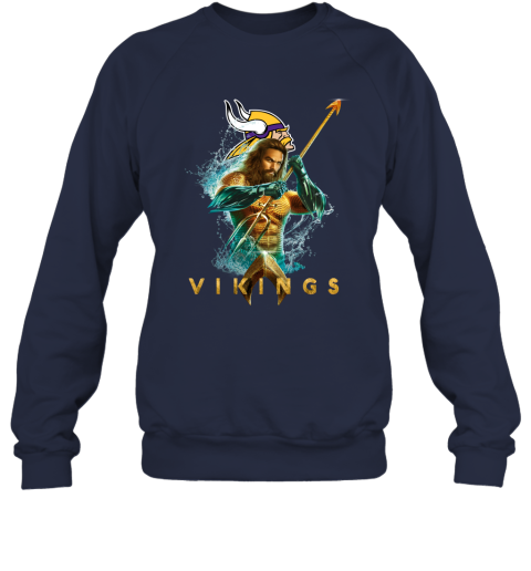 NFL Minnesota Vikings Aquaman DC Football Sports k8PAGvmRovT sweatshirt 35 95 151514 front navy