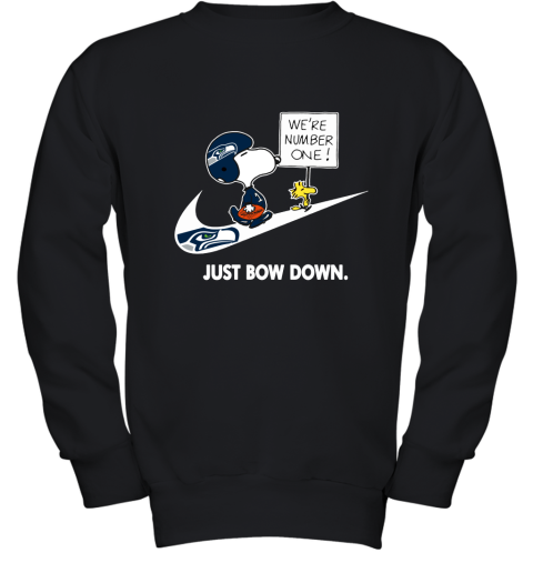 Seattle Seahawks Are Number One – Just Bow Down Snoopy Youth Sweatshirt