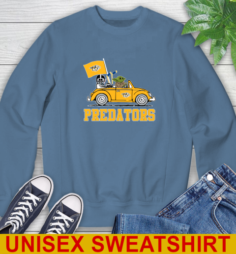 NHL Hockey Nashville Predators Darth Vader Baby Yoda Driving Star Wars Shirt Sweatshirt 8