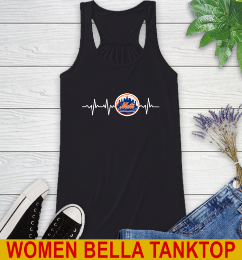 New York Mets MLB Baseball Heart Beat Shirt Racerback Tank