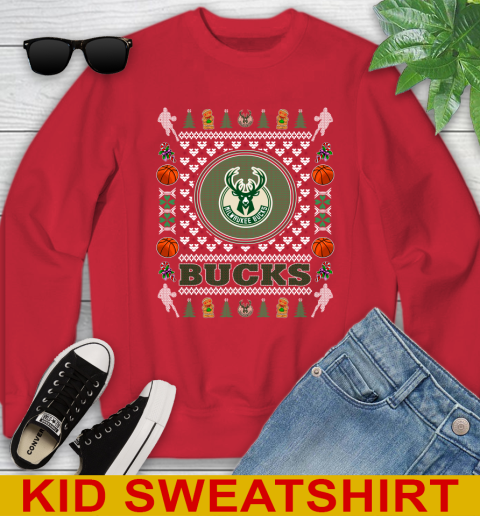 Milwaukee Bucks Merry Christmas NBA Basketball Loyal Fan Youth Sweatshirt 7