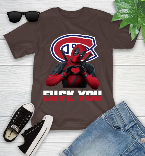NHL Montreal Canadiens Deadpool Love You Fuck You Hockey Sports Youth T-Shirt 7