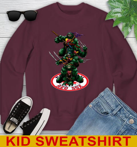 MLB Baseball Boston Red Sox Teenage Mutant Ninja Turtles Shirt Youth Sweatshirt 5