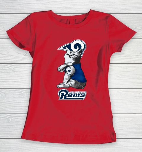 NFL Football My Cat Loves Los Angeles Rams Women's T-Shirt 9