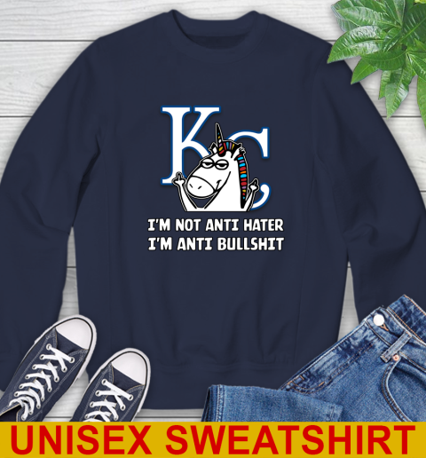Los Angeles Angels MLB Baseball Unicorn I'm Not Anti Hater I'm Anti Bullshit (2) Sweatshirt - Image 4