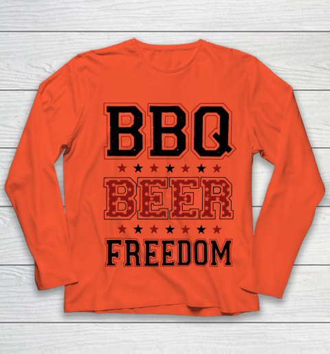BBQ Beer Freedom Trump Fan Youth Long Sleeve 4