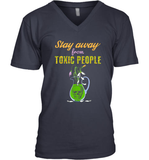 Skull And Flowers Sarcastic Stay Away From Toxic People V Neck T Shirt Cheap T Shirts Store Online Shopping