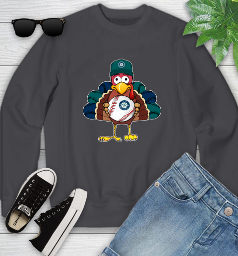 Seattle Mariners Turkey thanksgiving Youth Sweatshirt 6