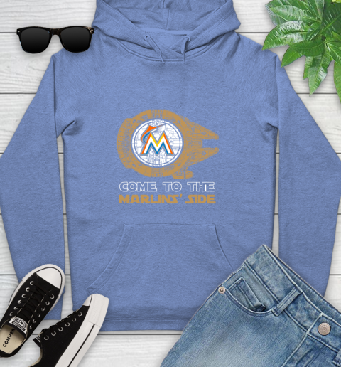 MLB Come To The Miami Marlins Side Star Wars Baseball Sports Youth Hoodie 13