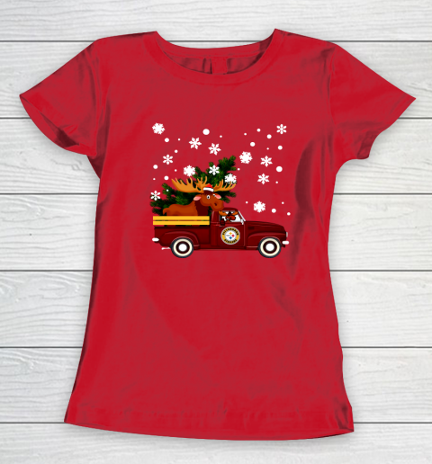 Pittsburgh Steelers Bring Christmas Home NFL Women's T-Shirt 9