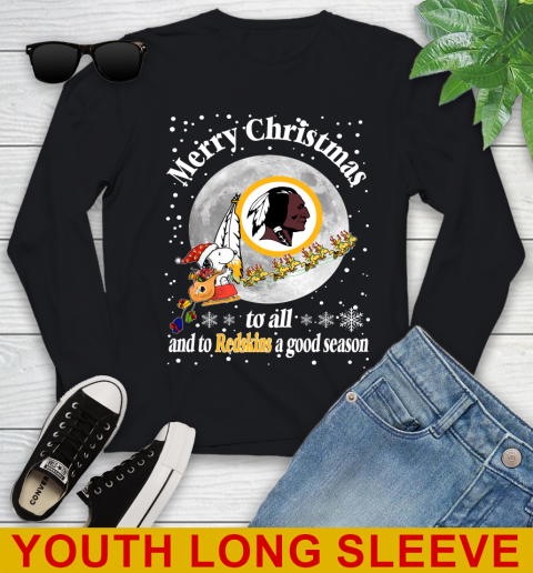 Washington Redskins Merry Christmas To All And To Redskins A Good Season NFL Football Sports Youth Long Sleeve