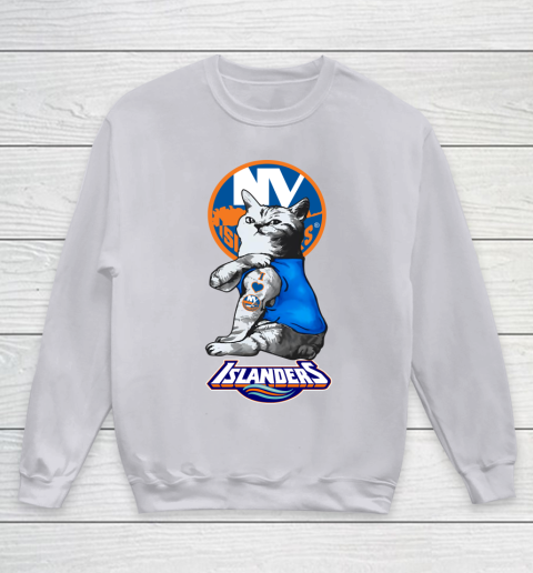 NHL My Cat Loves New York Islanders Hockey Youth Sweatshirt 3