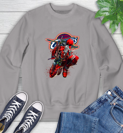 NBA Deadpool Marvel Comics Sports Basketball Cleveland Cavaliers Sweatshirt 5