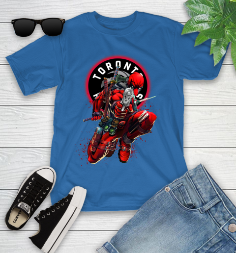 NBA Deadpool Marvel Comics Sports Basketball Toronto Raptors Youth T-Shirt 9