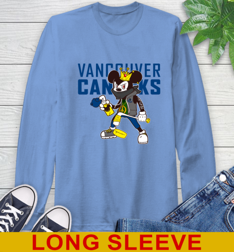 Vancouver Canucks NHL Hockey Mickey Peace Sign Sports Long Sleeve T-Shirt 11
