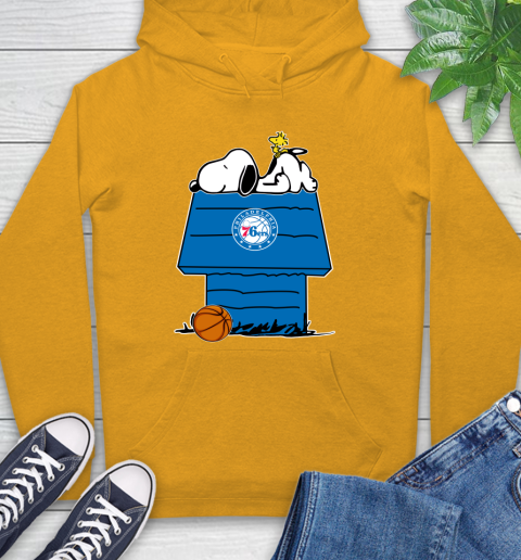 Philadelphia 76ers NBA Basketball Snoopy Woodstock The Peanuts Movie Hoodie 3