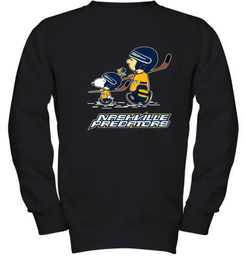 Let's Play Nashville Predators Ice Hockey Snoopy NHL Youth Sweatshirt