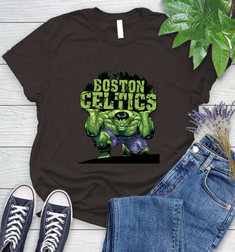 Boston Celtics NBA Basketball Incredible Hulk Marvel Avengers Sports Women's T-Shirt 8