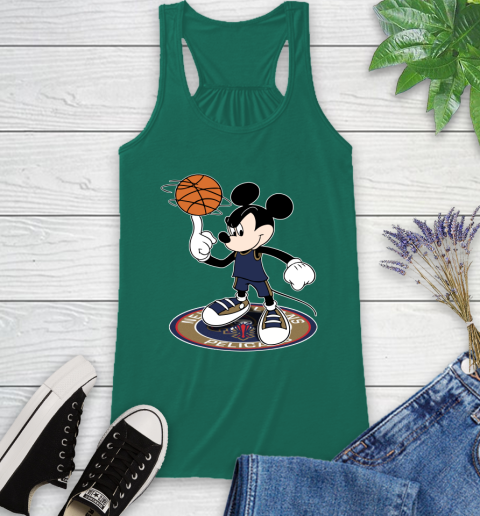 NBA Basketball New Orleans Pelicans Cheerful Mickey Disney Shirt Racerback Tank 7