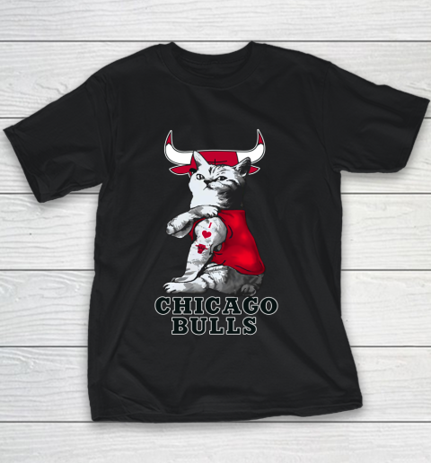 NBA Basketball My Cat Loves Chicago Bulls Youth T-Shirt