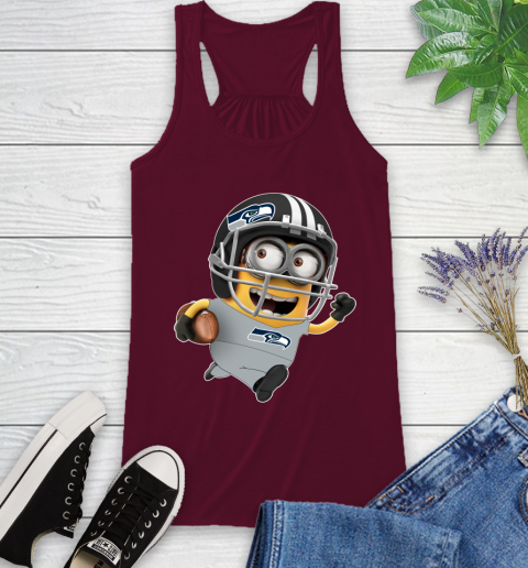 NFL Seattle Seahawks Minions Disney Football Sports Racerback Tank 3