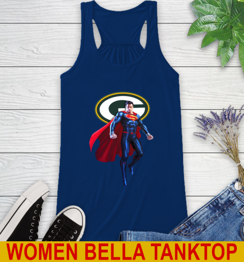 NFL Superman DC Sports Football Green Bay Packers Racerback Tank 9