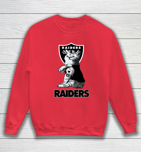 NFL Football My Cat Loves Oakland Raiders Sweatshirt 7