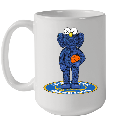 NBA Basketball Golden State Warriors Kaws Bff Blue Figure Shirt Ceramic Mug 15oz