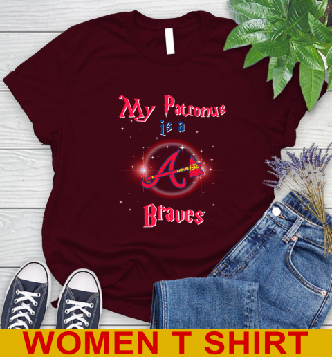 MLB Baseball Harry Potter My Patronus Is A Atlanta Braves Women's T-Shirt 6