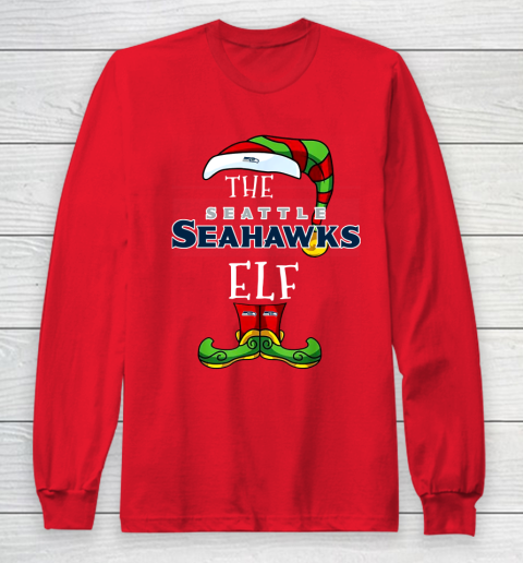 Seattle Seahawks Christmas ELF Funny NFL Long Sleeve T-Shirt 7
