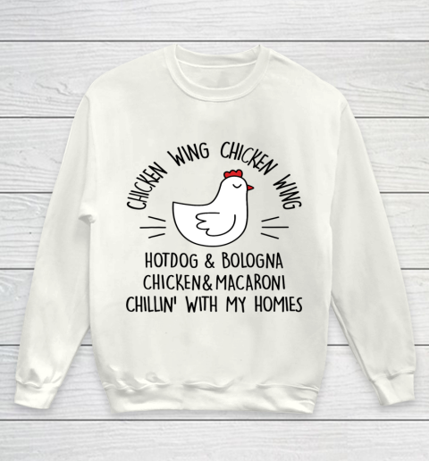 Viral Chicken Wing Chicken Wing Hot Dog Bologna Song Lyric Youth Sweatshirt