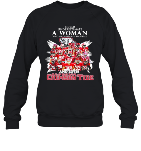 Never Underestimate A Woman Who Understands Football And Loves Alabama Crimson Tide Symbol Elephant Sweatshirt