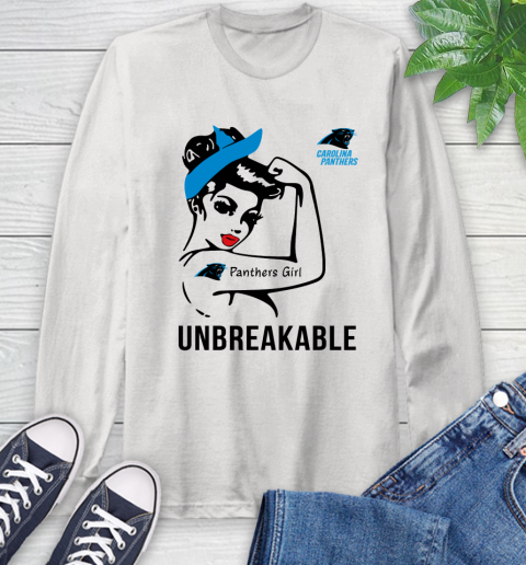 NFL Carolina Panthers Girl Unbreakable Football Sports Long Sleeve T-Shirt