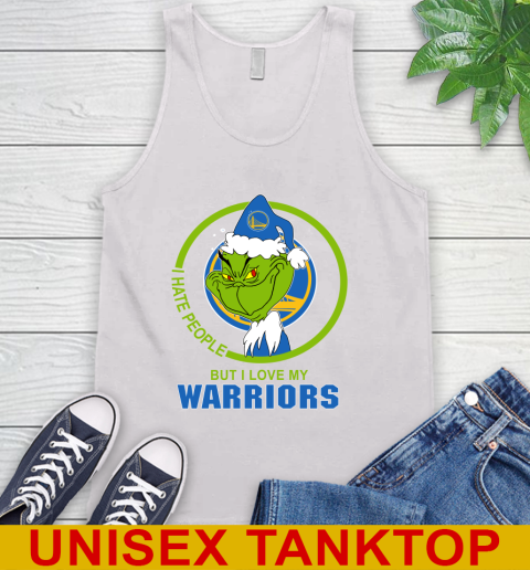 Golden State Warriors NBA Christmas Grinch I Hate People But I Love My Favorite Basketball Team Tank Top