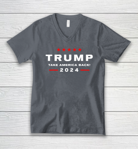 Donald Trump 2024 Take America Back Election  The Return V-Neck T-Shirt 3
